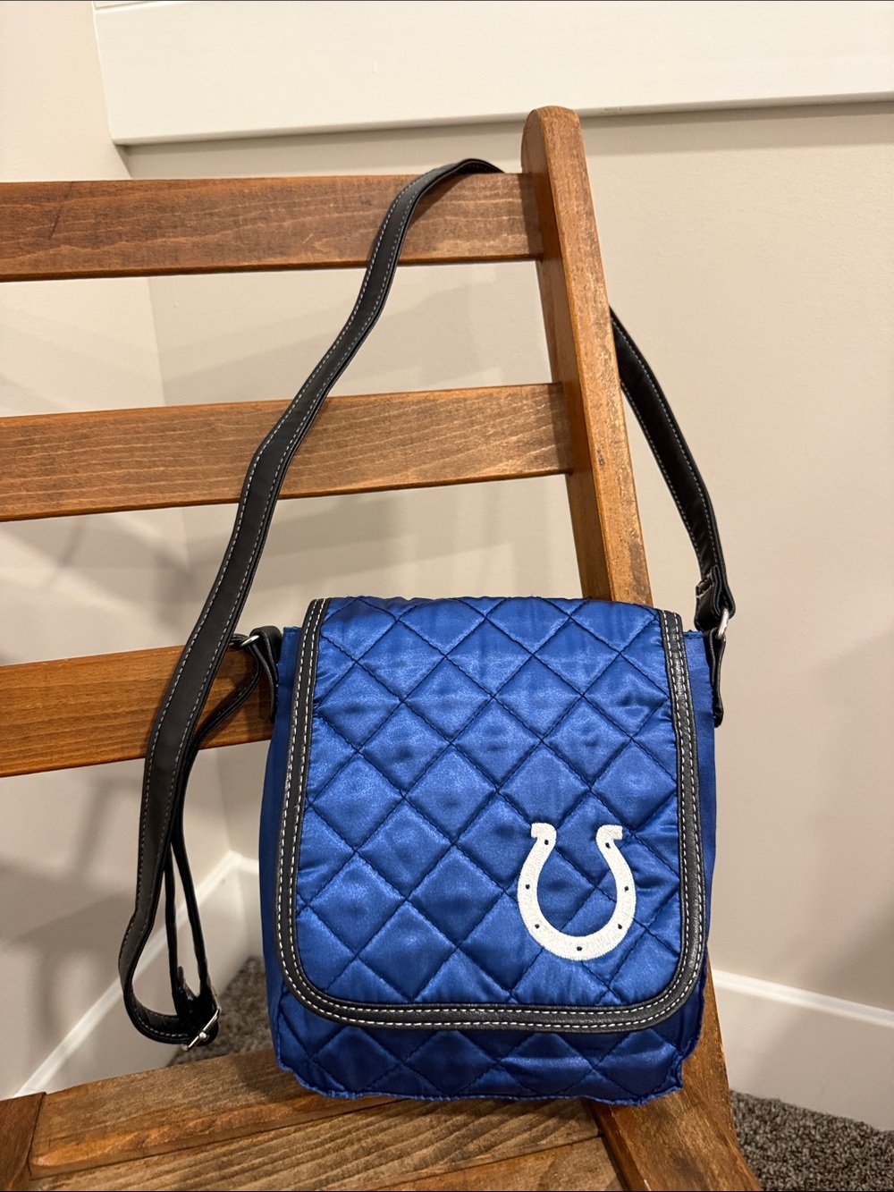 Indianapolis Colts PRO•FAN•ITY Littlearth Quilted Blue Crossbody Bag Purse